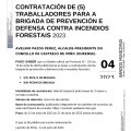 Contratacin de (05) traballadores para a Brigada de prevencin e defensa contra incendios forestais. 2023